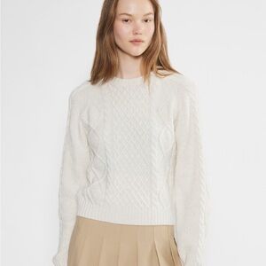 Sunday Best White Cable Knit Sweater